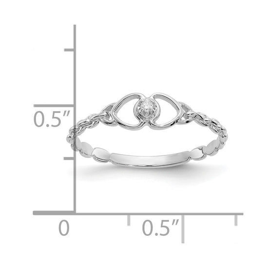 Gold Polished Diamond Heart Rings