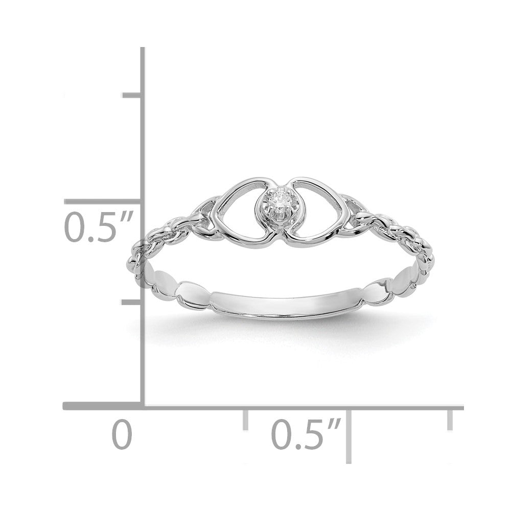 Gold Polished Diamond Heart Rings