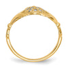 Gold Polished Diamond Claddagh Rings