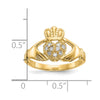 Gold Polished Diamond Claddagh Rings
