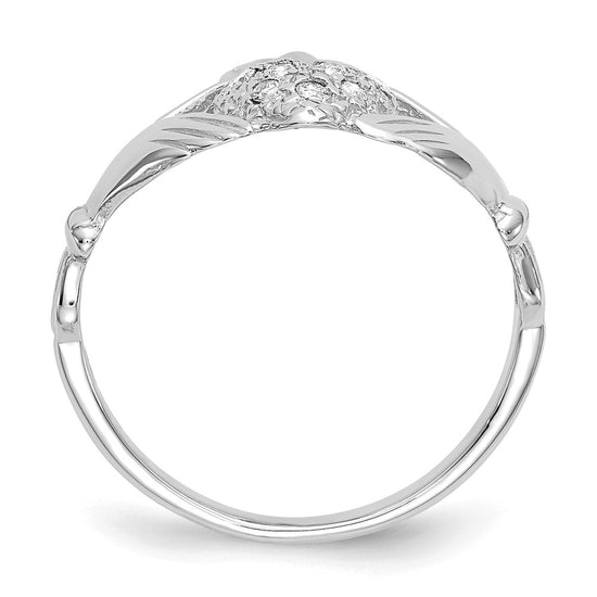 Gold Polished Diamond Claddagh Rings