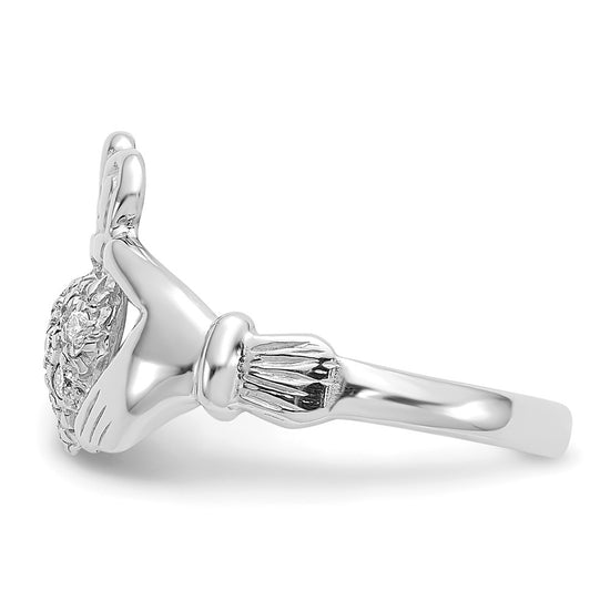 Gold Polished Diamond Claddagh Rings