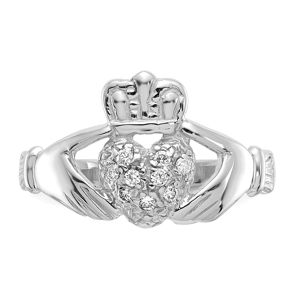 Gold Polished Diamond Claddagh Rings