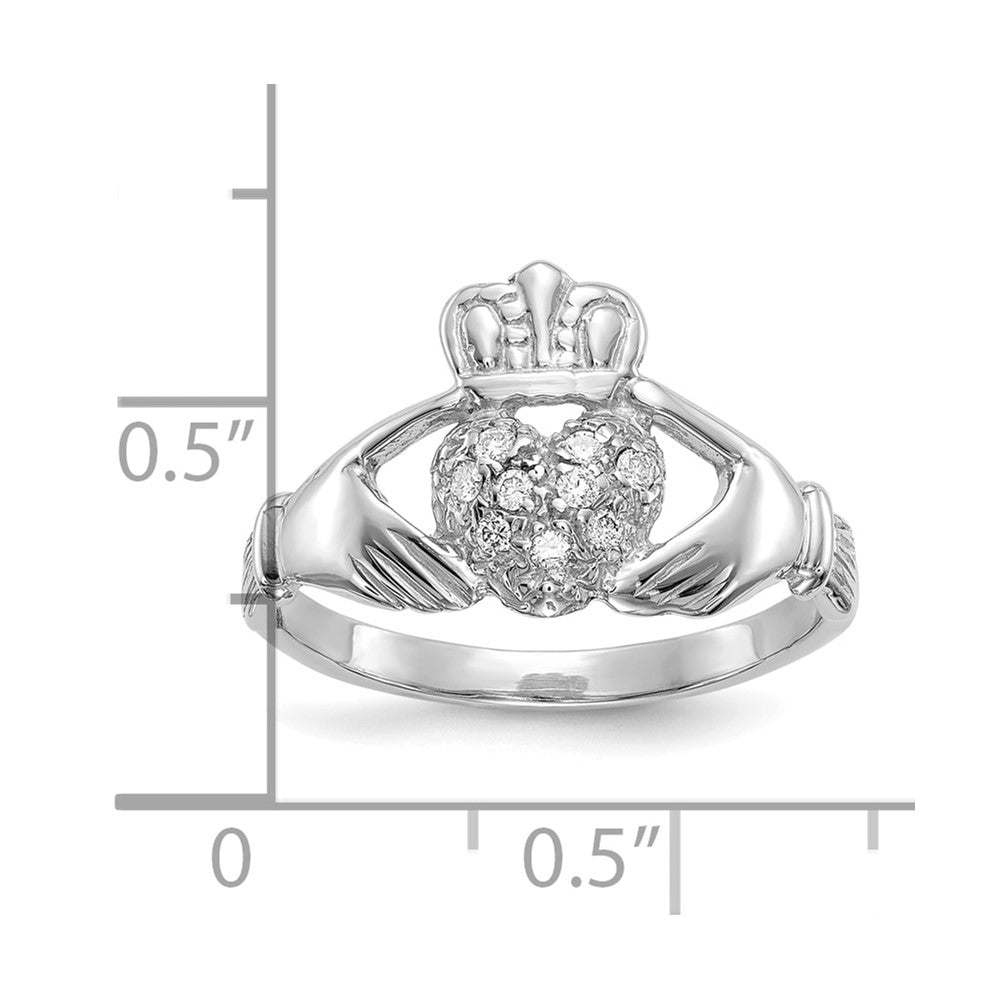 Gold Polished Diamond Claddagh Rings