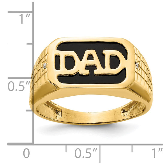 Gold Diamond and Oynx Ring