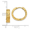 10k Diamond-cut Hinged Hoop Earrings