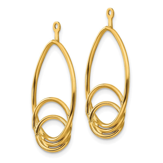 10k Polished Fancy Teardrop Earring Jackets