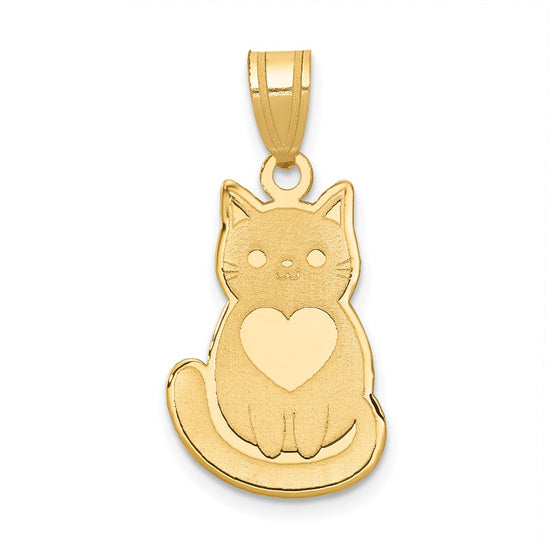 Gold Polished Cat Pendants