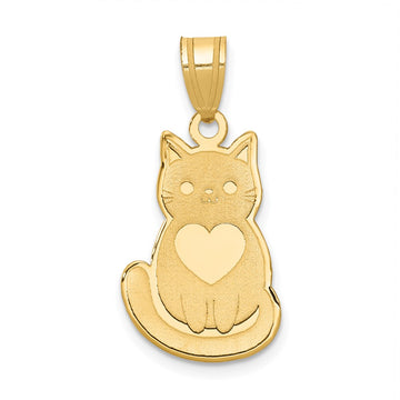 Gold Polished Cat Pendants