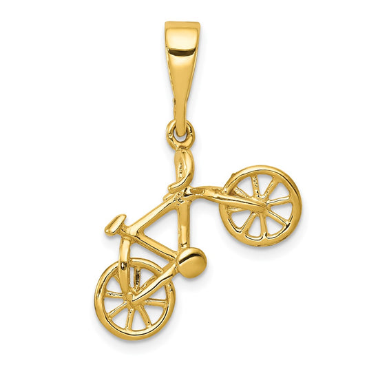 Gold 3D Bicycle Pendant