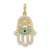 10K Multi-colored CZ Hamsa Pendant