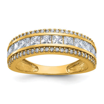 10K Tiara Collection Polished CZ Ring
