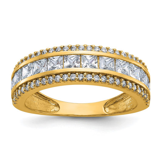 10K Tiara Collection Polished CZ Ring