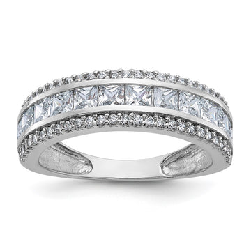 10K Tiara Collection White Gold Polished CZ Ring