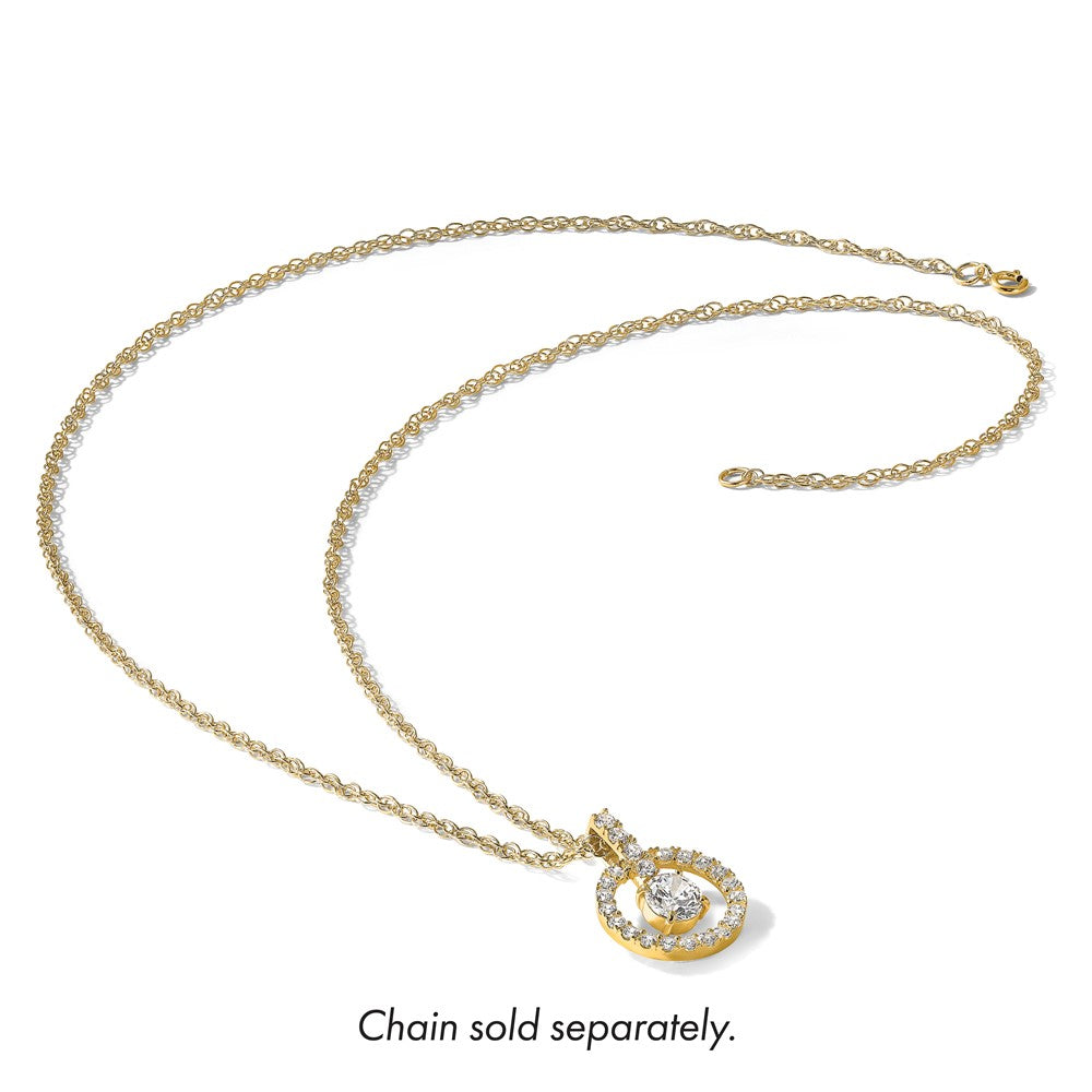 10K Tiara Collection Polished CZ Pendant