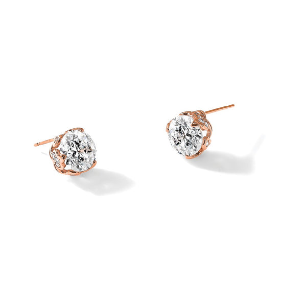 10K Tiara Collection Polished CZ Post Earrings