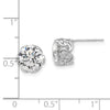 10K Tiara Collection White Gold Polished CZ Post Earrings