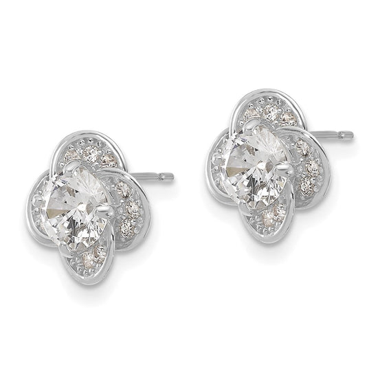 10K Tiara Collection Polished CZ Post Earrings