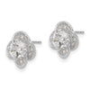 10K Tiara Collection Polished CZ Post Earrings