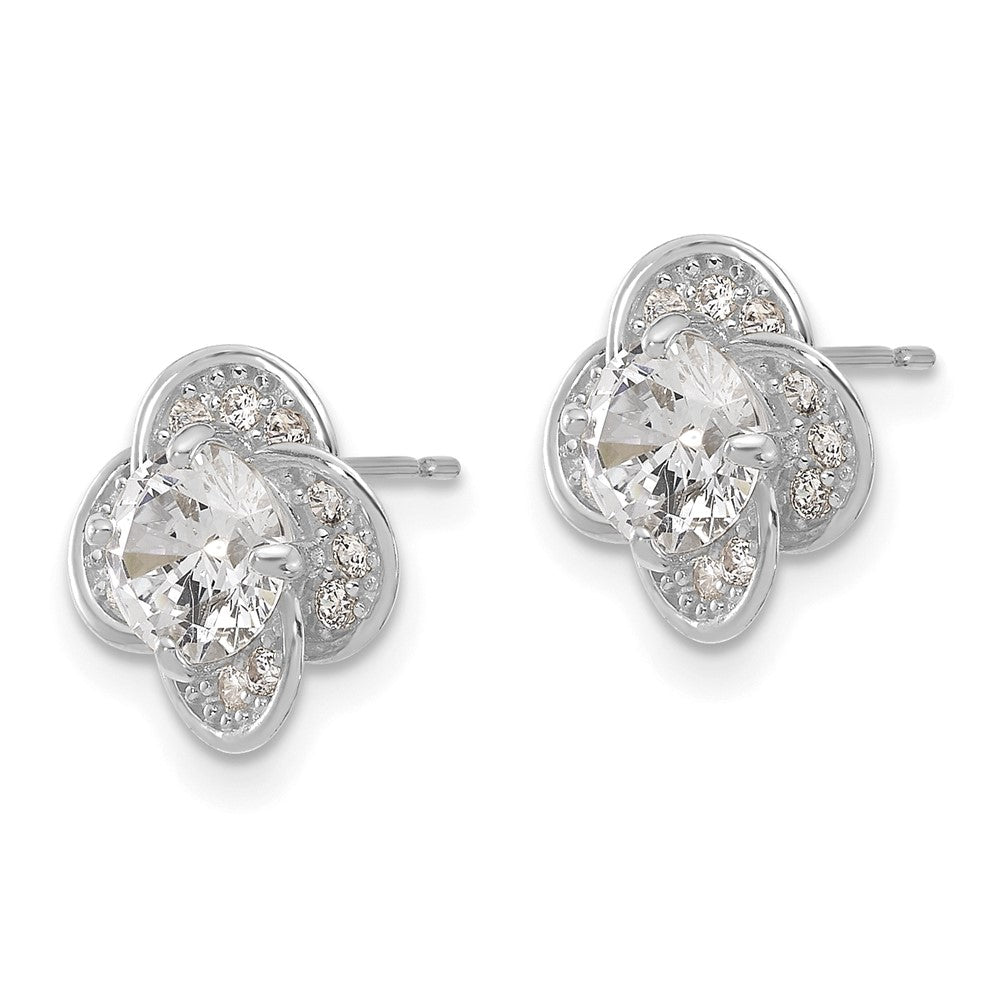 10K Tiara Collection Polished CZ Post Earrings
