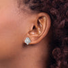 10K Tiara Collection Polished CZ Post Earrings