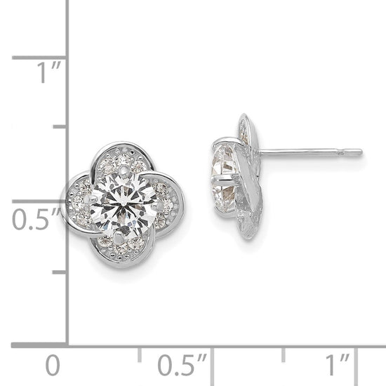 10K Tiara Collection Polished CZ Post Earrings