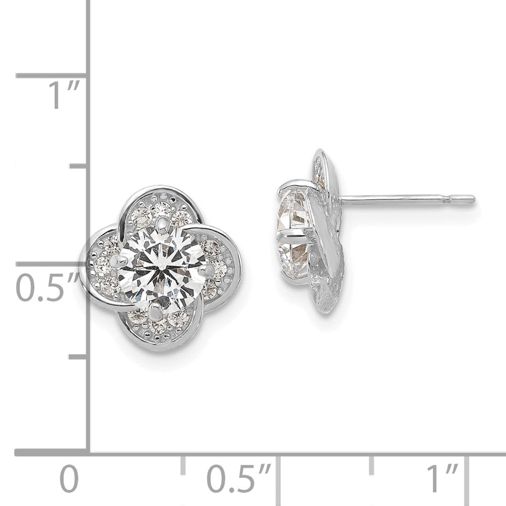 10K Tiara Collection Polished CZ Post Earrings