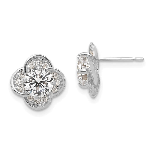 10K Tiara Collection Polished CZ Post Earrings