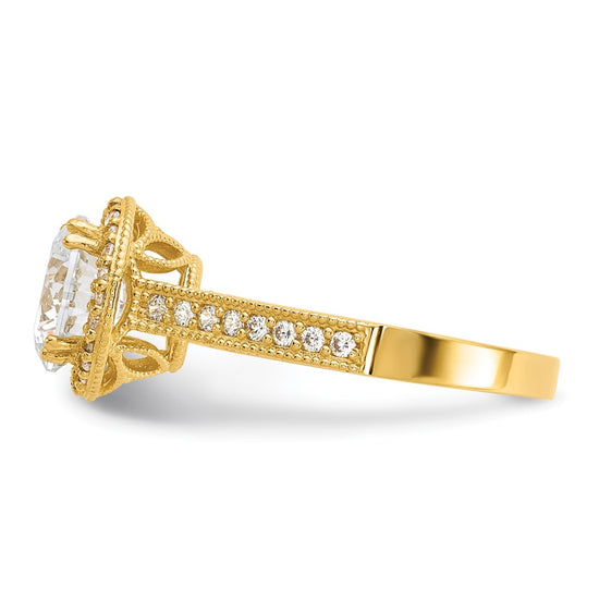 10K Tiara Collection Polished CZ Ring