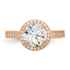 10K Tiara Collection Rose Gold Polished CZ Ring