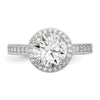 10K Tiara Collection White Gold Polished CZ Ring