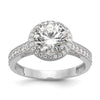 10K Tiara Collection White Gold Polished CZ Ring
