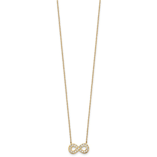 10K Polished CZ Infinity 18 inch Necklace