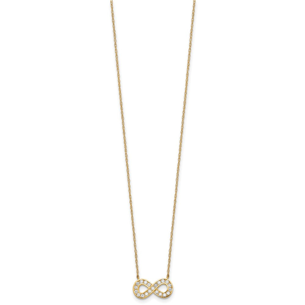 10K Polished CZ Infinity 18 inch Necklace