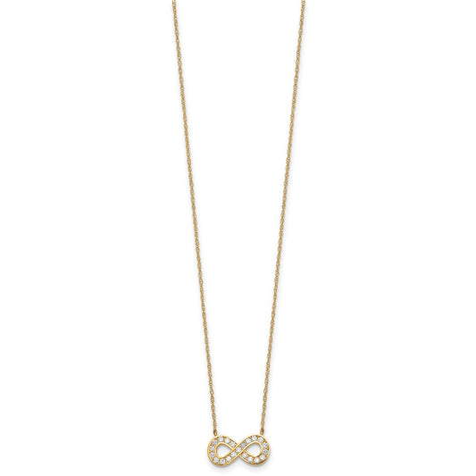 10K Polished CZ Infinity 18 inch Necklace
