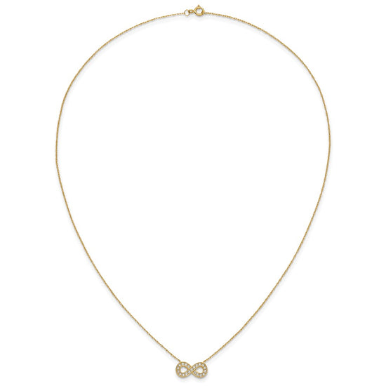 10K Polished CZ Infinity 18 inch Necklace