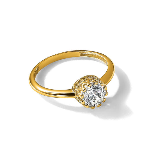10k Tiara Collection Polished CZ Ring