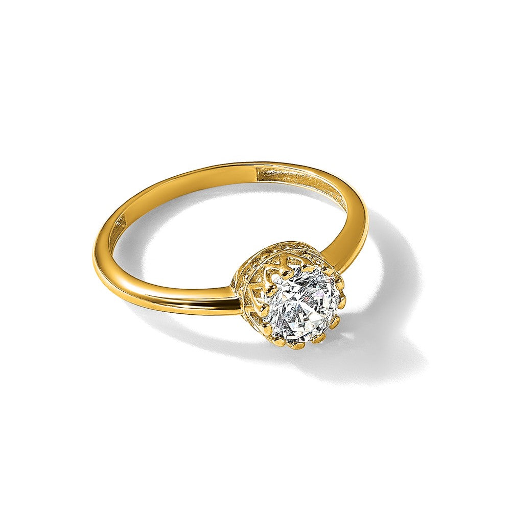 10k Tiara Collection Polished CZ Ring