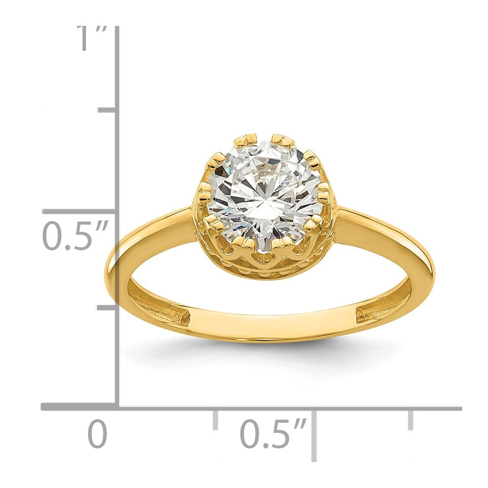 10k Tiara Collection Polished CZ Ring
