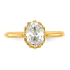 10k Tiara Collection Polished Oval CZ Ring