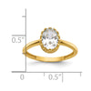 10k Tiara Collection Polished Oval CZ Ring