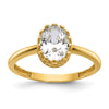 10k Tiara Collection Polished Oval CZ Ring