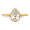 10k Tiara Collection Polished Pear CZ Ring