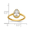 10k Tiara Collection Polished Pear CZ Ring
