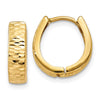 Gold Diamond-cut Hinged Hoop Earrings