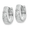 Gold Diamond-cut Hinged Hoop Earrings