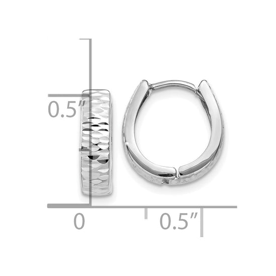 Gold Diamond-cut Hinged Hoop Earrings