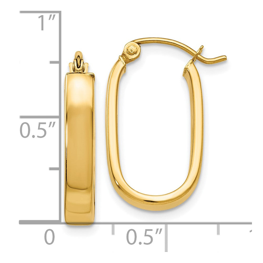 3.5mm Gold Polished Oval Hoop Earrings