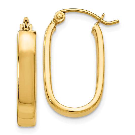 3.5mm Gold Polished Oval Hoop Earrings