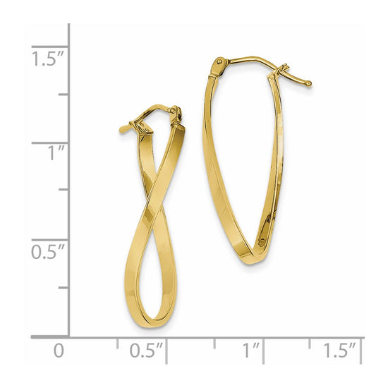 2mm Gold Twisted Oval Hoop Earrings